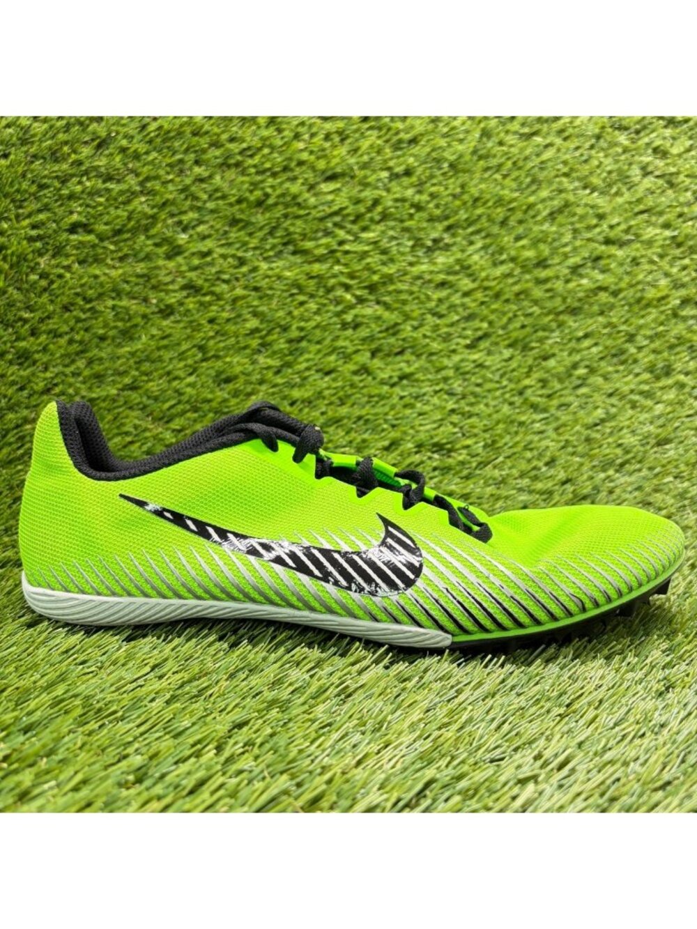 Nike Zoom Rival 9 Electric Green Mens Size 10 Track Spike Running Shoes Sneakers